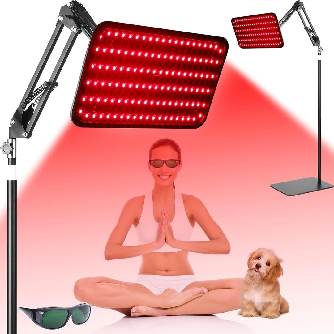 Red Light Therapy for Face Body Use, 3 in 1 Chip 940nm Red Infrared Light Therapy Lamp for Full Body, Extra Large High Power Panel, Adjustable Stand & Timer for Home Office Relaxation