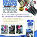 Buckle Guard PRO Seat Belt Button Cover (2-Pack Black) Deters Children and Disabled Adults from Opening Their Seat Belt While Riding in a Motorized Vehicle