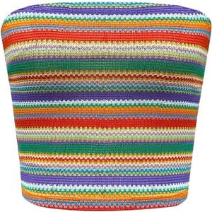 GORGLITTER Women's Strapless Stripe Knit Tube Tops Bandeau Boho Summer Backless Sleeveless Colorful Going Out Crop Top (Large)
