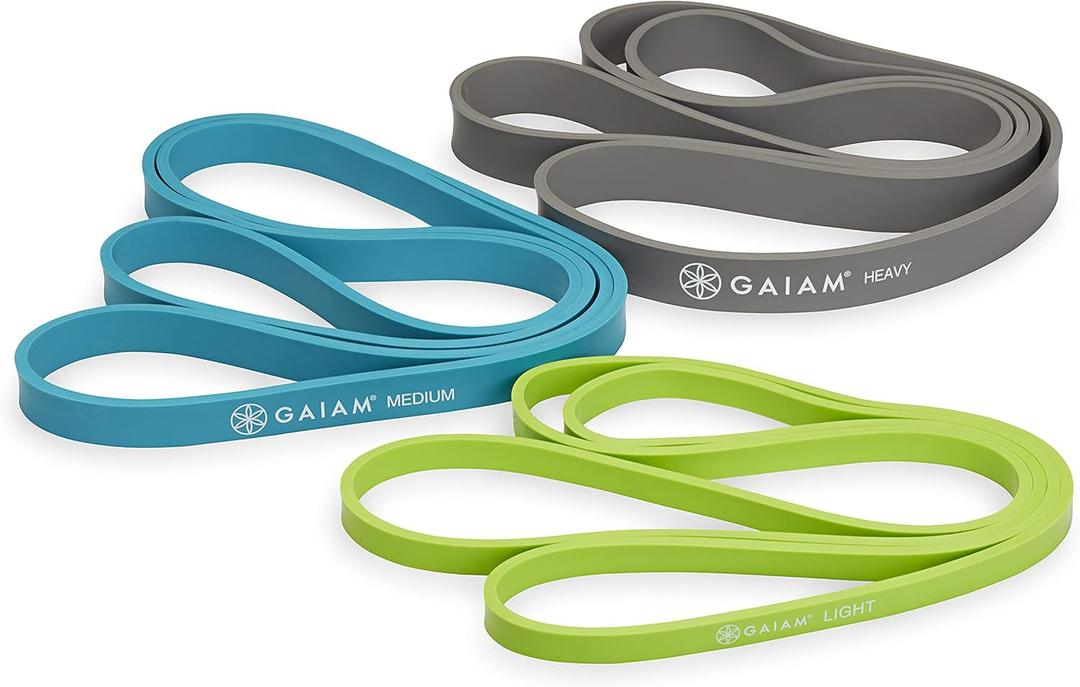 Gaiam Restore Resistance Training Workout Pull Up Bands 2 Pack - Extra-Strong Durable Progressive Resistance Exercise Loop Cords for Assisted Pull Ups and Strength Bands Training