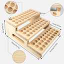 Essential Oil 72 Slots Storage Box Wooden Essential Oils Display Organizer Stand Holder for 15 ml Bottles Nail Polish Collection.