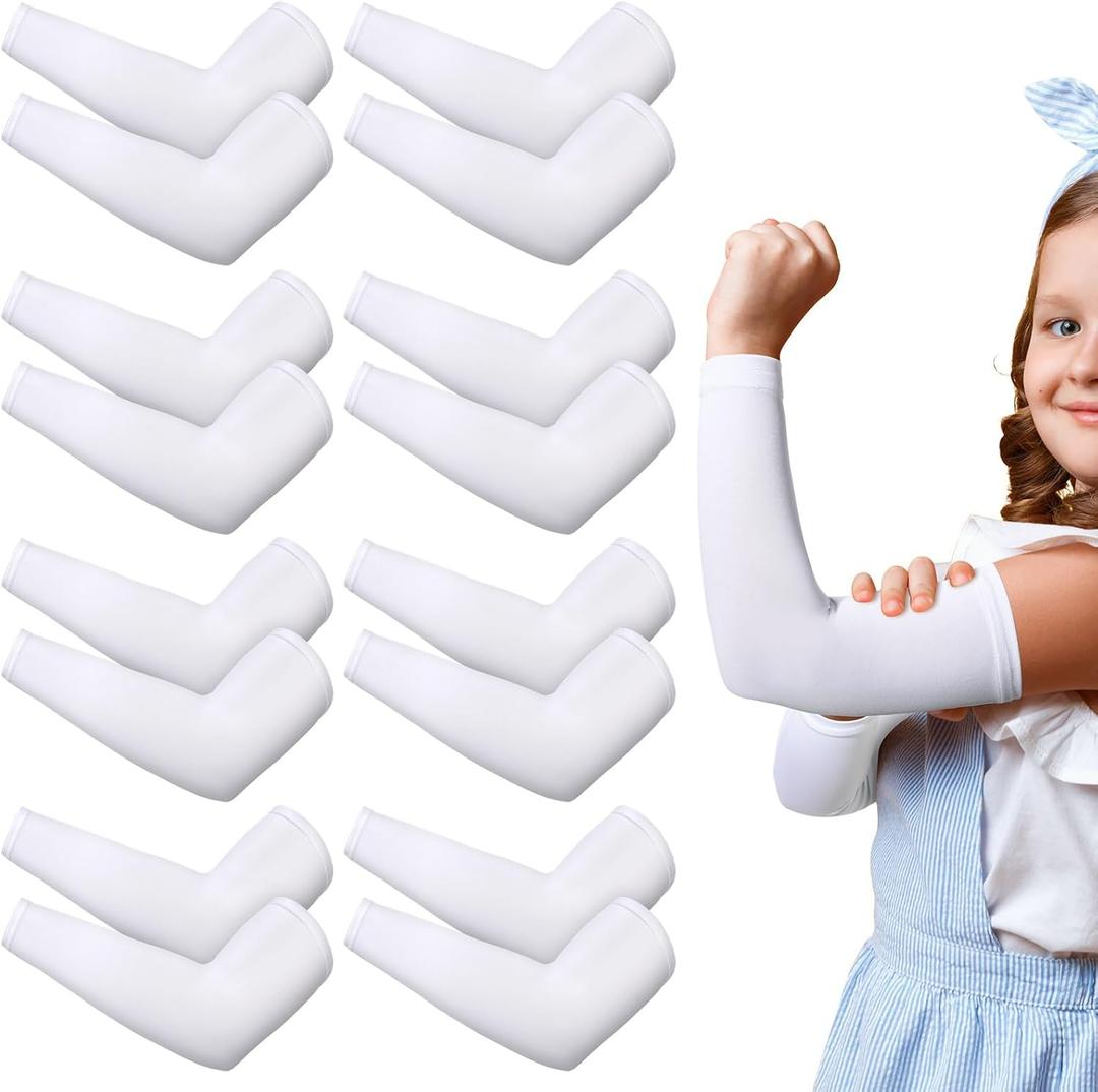 Eurzom 8 Pairs Eczema Sleeve for Kids Toddler Elastic Arm Sleeves Soft and Does Not Hurt the Skin UV Protection (7-9 Inch)