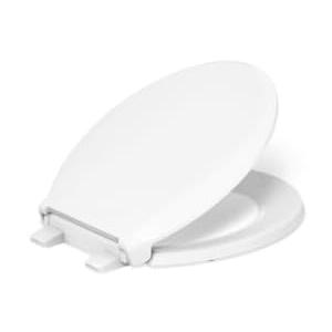 KOHLER 4639-RL-0 Cachet ReadyLatch Round-Front Toilet Seat, Quiet-Close Lid, Contoured Seat, Grip-Tight Bumpers and Installation Hardware, White