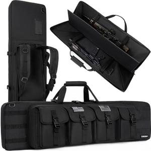 TORIBIO Double Rifle Case Soft Bag Gun Case Tactical for Rifle Firearm Storage, Transportation and Hunting Shooting Range, Rifle Backpack, 42" X 12"