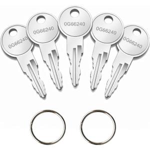5-Pack 0G66240 Replacement Keys Compatible with Generac Cabinet Lock 0G6624 0G66240 0G66240KEY, with 2 Key Rings