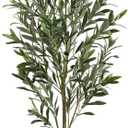 Alupssuc 5FT Artificial Olive Trees, Faux Silk Plant with Lively Artificial Trunk and Lifelike Fruits, Indoor Fake Potted Tree with White Planter for Modern Home Office Living Room Decor