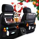 Backseat Car Organizer with Tray,Backseat Car Organizer with Foldable Tablet Holder Table and 8 Storage Pockets, Car Seat Organizer for Kids Travel Trip (1pack)