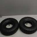 Solid Tires, 2 Pack Flat Free 4.10/3.50-4'' Wheels with 5/8” Axle Bore Hole and Double Sealed Bearings (Black, 2PK)