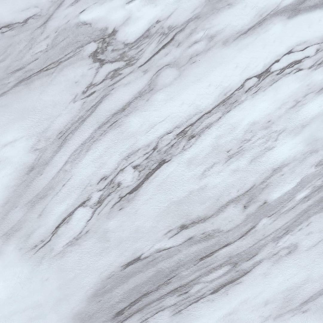 VaryStyle 18-Pack Grey/White Marble Peel and Stick Vinyl Flooring Self Adhesive Vinyl Floor Tiles Peel and Stick Waterproof Basement Flooring Tile Removable Stick on Floor Tile for Kitchen Living Room