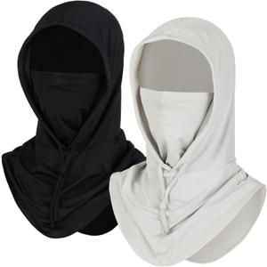 4 x Ski Mask for Men Women, Balaclava Full Face Head Neck Gaiter Cover, Summer UV Protection Cooling Outdoor (Gray)