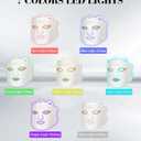 SDKWDH Red Light Mask for Face, 7-1 Colors Facial Care Mask, 850nm Infrared & Red Light Masks, Ergonomic Design for Home & Travel, White