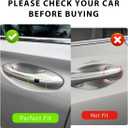 Exterior Door Handle Cover Compatible for Hyundai Santa Fe 2019 2020 2022 2023 Accessories Door Handle Protector Trim with 2 Sensors Openings Golssy Black
