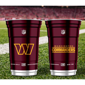 Top Cup NFL Washington Commanders 20 oz Reusable Aluminum Cups 2 Count | Officially Licensed, Durable, Reusable & Recyclable, Made in USA