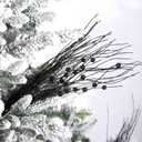 SUPREME XMAS 30 Pack Black Christmas Tree Ornaments Set, Artificial Glitter Berry Stem Branches Picks for Halloween Xmas Tree Sticks Decorations Vases Wreath Home Holiday Wedding Party Decor Gift