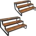 2 Pack 3 Tier Expandable Spice Rack Organizer (13.8 to 26)Display Riser Stand, Kitchen Cabinet Countertop Pantry Coffee Bar Display Shelf for Spice, Liquor, Perfume, Makeup, Figure, Dolls Collection
