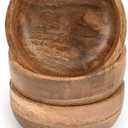 Samhita Mango Wood Round bowl Perfect for Nuts, Candy, Appetizer, Snacks, Olive and Salsa. Looks Absolutely Beautiful With Your Kitchen Setting. (5" x 5" x 2")