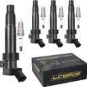 LCWRGS Set of 4 Ignition Coil Pack and Iridium Spark Plugs Fits for 2.4 L4 Hyundai Sonata Santa Fe Sport Tucson Genesis Equus Kia Optima Sorento Sportage 2011 2012 2013 2014 2015 2016 Replaces# UF611