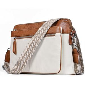 Genuine Leather Crossbody Bags for Women - Cute Small Crossbody Purse with Wide Strap for Travel, Work & Daily