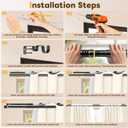 Abiglifty Double Curtain Rod 31 to 85 Inch, 1 Inch Telescoping Double Curtain Rods for Windows, Black Double Curtain Rod with Classic Cap Finial, Black