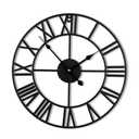 Chaney 24inch/60cm Large Wall Clocks for Living Room Decor,Vintage,Modern,Round,Silent,Non Ticking,Black Wall Clock for Home,Garden,Office,Cafe Decoration(Iron Roman Numerals, 24 inches)