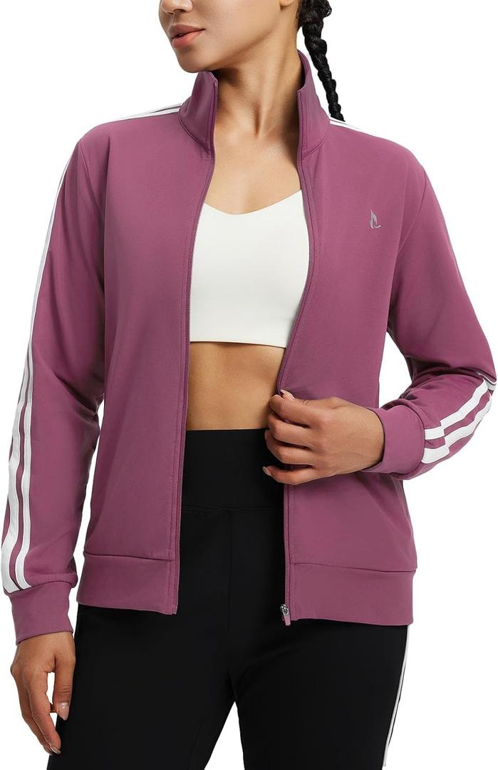 baleaf Women's Fleece Running Jackets Full Zip Warm Sweatshirts Jackets Winter Cold Weather Workout Athletic Sports Leisure (Medium)
