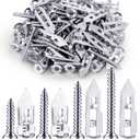 LEIFIDE 490 Pcs Self Drilling Drywall Anchors Screws, 4 Sizes Expansion Screws and 2 Sizes Wall Anchors, 2026 Upgraded Zinc Plated Steel No Drill Needed for Wall Hanging, Easy to Install