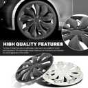 DREAMIZER Hubcaps Wheel Covers 15 inch Hubcaps Set of 4 Black Universal Wheel Rim Cover Replacement R15 Hub Cap Compatible with Toyota Honda Volkswagen Chevy Chevrolet Mazda Dodge Ford and Most Cars
