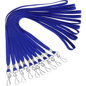 Lanyards for Id Badges 100 Pack Bulk Lanyard with Clip Swivel Hooks for Name Tag ID Badge Holder, Employees, Students, Attendees (100, Blue)