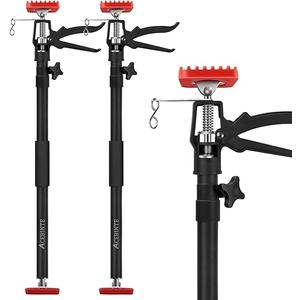 ACEBINTE 2PK Support Pole,Steel Telescopic Quick Adjustable 3rd Hand Support System,Supports up to 154lbs Construction Rods Cabinet Jacks Cargo Bars Drywalls Extends from 50''to118'' Frosted Black