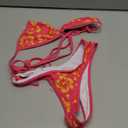 SUUKSESS Women Sexy Thong String 2 Piece Bikini Set Cheeky Halter Swimsuit (71 Pink Yellow Floral)