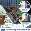 Coavas One Way Window Privacy Film, Reflective Window Tint for Home See Out Not in, Sun Blocking Anti UV Static Cling Glass Windows Door Coverings for Winter, 17.5x78.7 Inch (Black-silver)