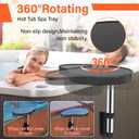 Hot Tub Tray,Hot Tub Drink Holder 360 Rotation,Non-Slip Heavy Duty Hot Tub Table Tray,Design Spa Tray Cup Holder for Hot Tub