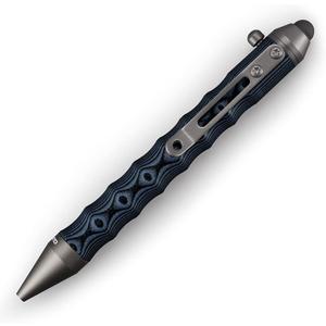 Cool Hand 4.5'' Bolt Action Pens, EDC Ballpoint Ink Refillable, Stylus for Touch Screen, Ergonomic Grip, Hold in Texture with Finger Grooves (Navy/Black)