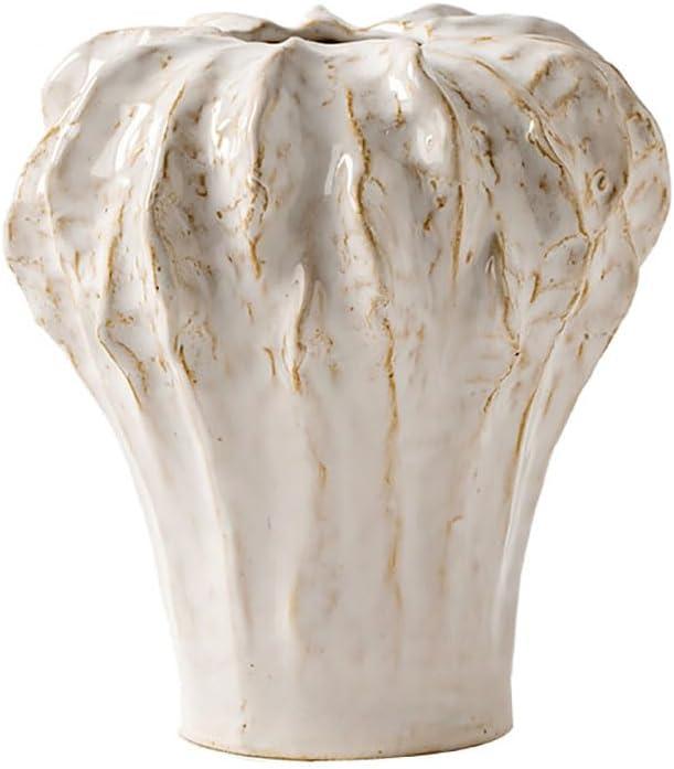 Handmade Ceramic Vase Small Simple White Ceramic vase Light Luxury Decoration European Farmhouse Vintage Style - Decorative Table Centerpiece for Flowers, for Her, Housewarming