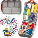 2026 New Extra Large Pill Box with Medicine Labels Travel Essentials Daily Med Container Mini Medication Organizer Storage Organizer Case 7 Day Pill Organizer(Grey)