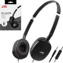 JVC Flats On-Ear Wired Headphones with Mic - Flat Foldable Design - 30mm- Neodymium Driver for Powerful Sound - Soft Ear-Pads for Comfort - Lightweight & Portable - PC/Laptop/Gaming - 3.5mm Slim Plug (Adjustable, Black)