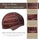 Short Brown Wig with Bangs Brown Bob Wig for Women Medium Shoulder Length Brunette Wig Bob Natural Looking Side Parting Dark Brown Wigs 16 Inch Heat Resistant Synthetic Hair for Girls Daily Party Use