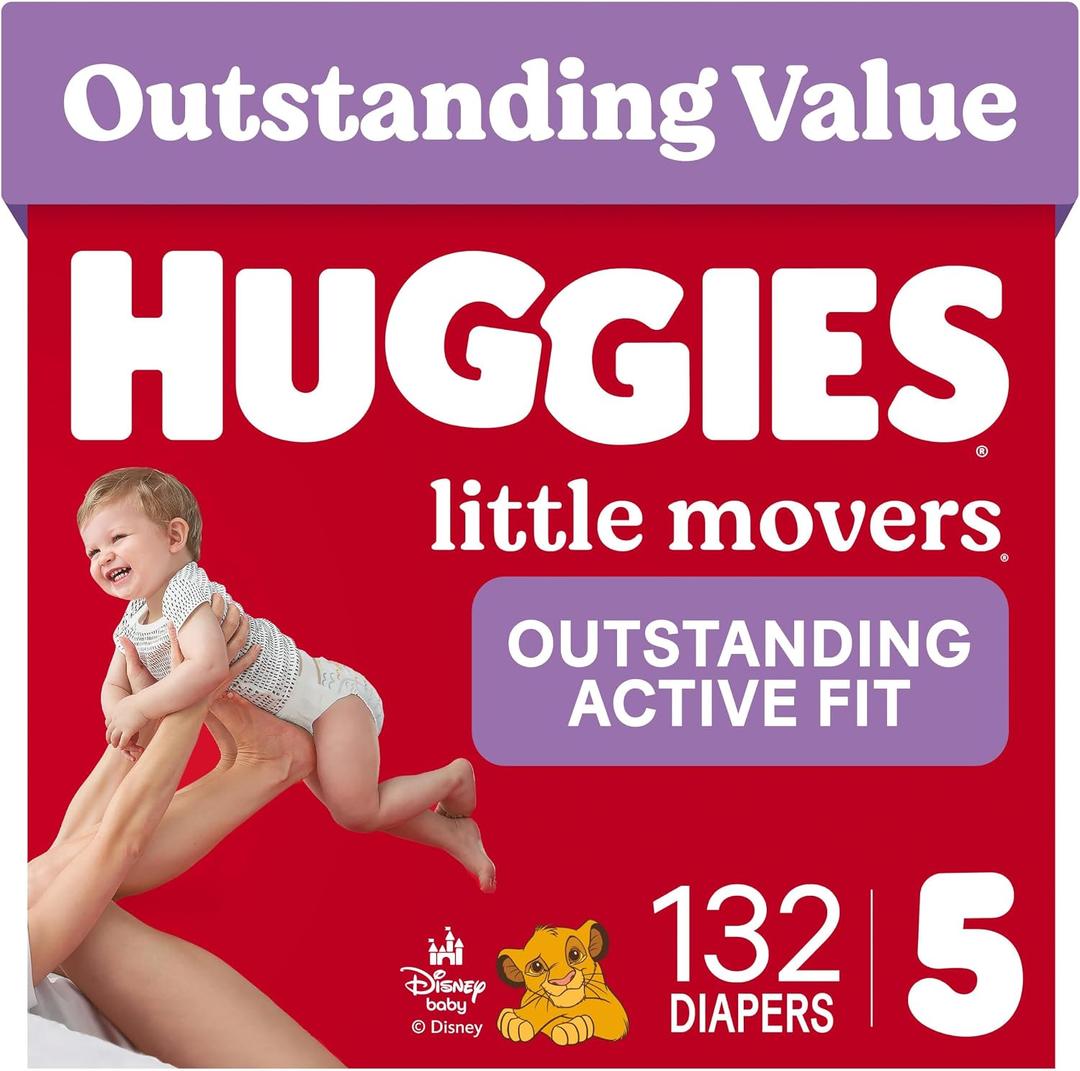 Huggies Little Movers Diapers Size 5, 132 Count (2 Packs of 66)