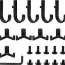 Tinoaly 21pcs Tool Storage Hooks, Black J/Y-Shaped Hooks with Screw Wrench Garden Organizer Tools Hanging Storage Rack Hanger Parts Compatible for Suncast and Craftsman
