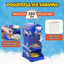 Great Northern Popcorn Company Premium Quality Ice Cub Shaved Ice Machine Commercial Ice Shaver, Blue, 1/3 hp, 6057 Ice Cub Shaver