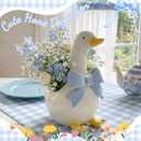 Silly Goose Vase Cute Ceramic Flower Vase for Silly Goose Birthday Party Table Decorative Home Nursery Aesthetic Decor(Blue)