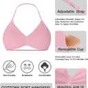 Sports top with straps that tie around the neck (Pink, S)
