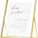 Calculs Gold Glass Picture Floating Frames 10x8 inches for Party Table Decoration Sign Wedding Inspo Audio Guest Book Welcome Sign Holder for Photobooth