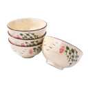 LS Japanese Rice Bowls Set of 3, 10.14 oz Small Round Ceramic Bowls, Microwave Safe, Ideal for Soup, Rice, Sushi