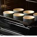 DOWAN 8 oz Porcelain Ramekins Bowls for Souffle, Creme Brulee, Classic Style Ramekins for Baking Oven Safe, Set of 6, Airy Blue