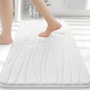 Buganda Memory Foam Bathroom Rug Mat 36x24, Extra Soft and Absorbent Bath Mats, Non-Slip and Machine Washable Bath Rugs for Bathroom Floor, Tub and Shower, Ivory