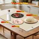 Warming Mat for Food, Upgrade Graphene Full Surface Heating in 10s, Electric Warming Tray with 6 Temperture Settings & 6 Hours Timer, Food Warming Mat for Gatherings, Parties, Daily Use (Beige)