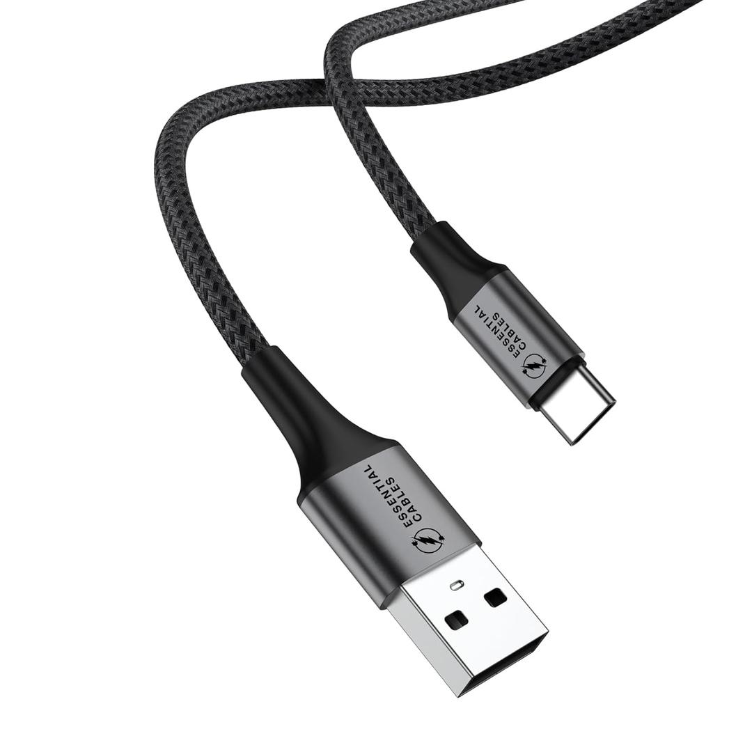 USB C Charger Cable 1m 3.1A Type C Cable Fast Charging, Braided USB A to USB-C Phone Charger Cable USBC for iPhone 16 15 Pro, Galaxy S25 S24 Ultra, Pixel 9, iPad Air, Switch, Steam