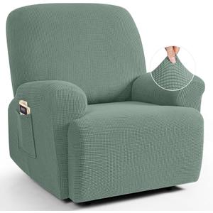 TAOCOCO Oversized Recliner Chair Covers, 1 Seater Streach Recliner Covers Soft Couch Protector Furniture Protector Covers with Elastic Chair Cover Jacquard Pattern (Sage Green)