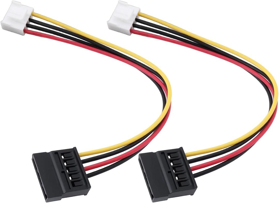 2Pcs 4 Pin to SATA Female Hard Drive Power Adapter Cable Compatible with Hikvision Video Recorder 20cm